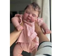 Poupées Reborn Fille Réaliste Nouveau-né Poupee Reborn Fille Faite à La Main Bébé Poupée Corps en Tissu Doux Poupées Réincarnées Ressemble au Toucher à Une Vraie Poupée Yeux Fermés 20 Pouces