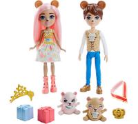 Poupées Royal Enchantimals Braylee Bear et Bannon Bear et 2 figurines d'animaux