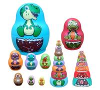 Poupées Russes De Nidification - Figurine De Nidification Peinte, Russe Traditionnelle | Poupées Russes Nidifiant Avec Différents Dessins, Figurine Russe Vintage, La Plus Grande Russe
