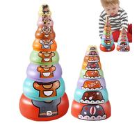 Poupées russes de nidification: Jouets d'empilage en bois traditionnels, poupées peintes à la main | Poupées d'art populaire russe, cadeau à collectionner unique pour et adultes,