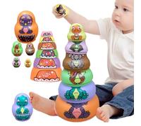 Poupées russes de nidification : poupées empilées artisanales colorées, set de 5 pièces | Décoration d'art populaire russe, jouets éducatifs pour , collectionneurs, m
