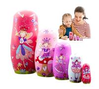Poupées russes d'empilage - 5 pièces en bois - Ensemble de poupées empilables, jouets, jouets d'apprentissage, éducatifs pour pour cadeaux