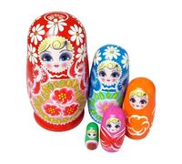 Poupées Russes Gigognes Décoration d'Intérieur en Bois Peint 5 Pièces 11 cm