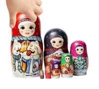 Poupées Russes Gigognes Décoration en Bois Empilable Artisanale Peinte à la
