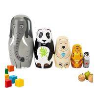 Poupées Russes Gigognes Mignonnes Figurines de Collection Éléphant Panda | Ensemble De 5 Figurines D'Animaux À Empiler Pour Adultes Garçons Filles Maison Cuisine Chambre Noël Halloween