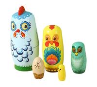 Poupées russes gigognes pour Décoration de Table 5 Pièces Thème Poule en | Poupées gigognes décoratives pour garçons, crèche, maison, appartement, chambre, salon, salle de jeux,