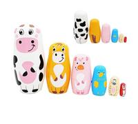 Poupées russes imbriquées pour enfants - Poupées Matryoshka en bois portables à six couches | Jeu de jouets empilables, œufs de Pâques avec nidification d'animaux, jolie poupée russe pour compliment