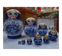 Poupées russes matryoskha en bois orné cadeau peint 10 pcs / ensemble G
