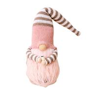 Poupées sans visage couleur café avec chapeau rayé, figurine en peluche faite à la main, figurine de nain de Noël, décoration de maison, bureau, décoration
