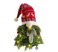 Poupées sans visage de table alimentées par piles - Nains de Noël à gros nez - Chapeau LED lumineux sans visage - Décoration lumineuse avec lumières - Décorations de gnomes