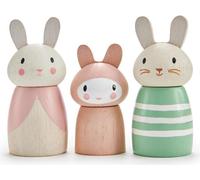 Poupées Tender Leaf - Famille de lapins en bois Figurines de jeu Maison de poupées