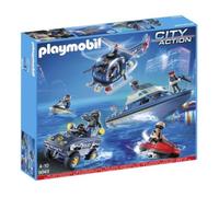 Poupon 9043 Police Vehicle Super Set - Helicopter, Boat, Jet Ski, Car