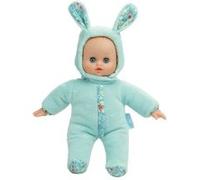 Petitcollin - Poupon Anibabies PinPin-Jouet en Tissu et Vinyle Doux - 28 Cm - Lapin Doudou Vert - Oreilles Fleuries pour Les Enfants - À Partir de 10 Mois - 28 cm