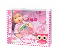 Poupon bambolina bébé mange - dit 50 mots - avec accessoires rose fuchsia TU