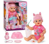 Poupon Emma - BABY BORN - 43 cm - Click & Play - 10 Fonctions + 8 accessoires - Sans piles, bras et coudes articulés