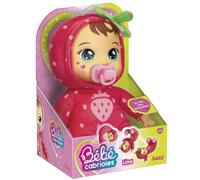 Lansay | Mon BÉBÉ CABRIOLES - Lina La Fraise | Poupée Interactive en Pyjama Fraise | Fait des Galipettes Amusantes | Corps Tout Doux et Câlin | Jouet Éveil 2 Ans et + | Bébé Fille ou Garçon