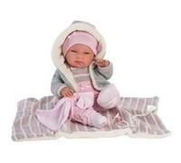 Poupon -né Nica 40 cm, avec couverture et sucette,corps en vinyle, sexuée fille, Made in Spain M. Llorens 83858 G