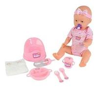 Poupon NEW BORN BABY 43cm Boit et Fait Pipi Accessoires Inclus Rose