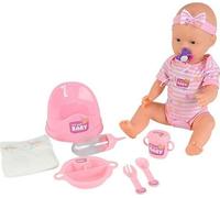 Poupon NEW BORN BABY Rose 43cm - Boit et Fait Pipi - Accessoires Inclus