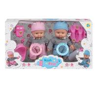 WDK Partner – Poupons jumeaux Noah et Rose – 6 sons, 23 cm – Accessoires inclus, multicolore
