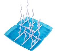 Poupy - Égouttoir pour biberons et tétines, Compact et pliable, Compatible tous modèles, Collecte eau drainage, Utilisable cuisine, Dimensions fermées 24x12x4 cm, Bleu