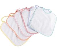 Poupy - Bavoir en éponge douce et absorbante, Idéal pour les premiers repas de bébé, Mesure 34 x 26 cm, 1 pièce par emballage, Blanc, Éponge