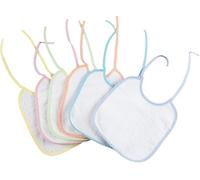 Poupy - Bavoir en Éponge Douce et Absorbante, Idéal pour Premiers Repas de Bébé, Taille 23x18 cm, 1 Pièce, Blanc, S