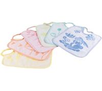 Poupy Bavoir pour bébé de taille moyenne en éponge, sans BPA, absorbant, lavable et réutilisable, avec une bande élastique et un motif jacquard