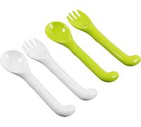 Poupy Couverts pour enfants, en plastique sans BPA, lavables et réutilisables, de forme arrondie