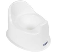 Poupy Nouveau pot anatomique blanc pour enfants avec dossier et grande assise, base élargie pour une sécurité maximale