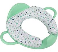 Poupy Réducteur de toilette vert pour enfants, avec poignées de maintien et dossier, tablette souple rembourrée confortable et siège lavable