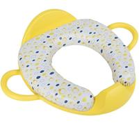 Poupy Siège de toilette jaune pour enfants, avec poignées de maintien et dossier, tablette souple rembourrée confortable et siège lavable