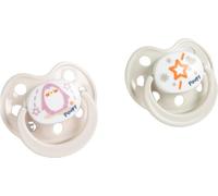 Poupy Sucette anatomique en silicone, 2 pièces, couleurs gris/rose, douce, sûre et délicate, sans BPA