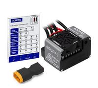 Pour 1/10 60A Contrôleur De Vitesse Électronique 2-3S Étanche Avec Programmation, Accessoires 'Réparation Automobile Camion Tout-terrain RC Échelle Contrôleur Vitesse RC(Titanium with Card)