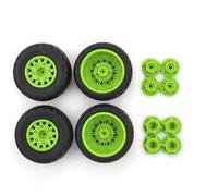 Pour 1/8 1/10 4 Pneus De 110 Mm Pour Camion De Course Courte Jantes Avec Hexagones De 12 14 Et 17 Mm Pour Mise À Niveau Des Pneus De Route RC Voiture Roues(Green)