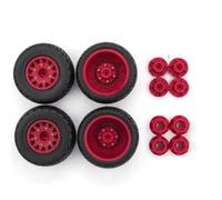 Pour 1/8 1/10 4 Pneus De 110 Mm Pour Camion De Course Courte Jantes Avec Hexagones De 12 14 Et 17 Mm Pour Mise À Niveau Des Pneus De Route RC Voiture Roues(Red)