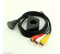 POUR 1 pièce Connecteur femelle 3,5 mm encastré pour tableau de bord de camion vers plaqué or 3x RCA mâle Câble auxiliaire 1 m/2 m