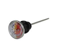 Pour 110cc Pour 125cc Accessoires Moto Bouchon Réservoir Température Jauge Niveau D'huile Jauge Température Moteur Capuchon Remplissage Jauge D'huile Courte(Black)
