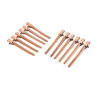 Pour 12pcs, pour l'acier inoxydable, les clips de style teinture des cheveux, les épingles à cheveux de section de salon de coiffure (Rose dorée)