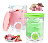 Pour 2 récipients Ninja Creami Récipients à glace de 480 ml pour machine à crème glacée Ninja Creami NC700 NC701, Et Lave-Vaisselle, Série Sans BPA, accessoires pour sorbetière Ninja (2pcs)