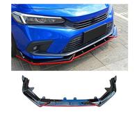 pour 22 11e Génération pour Civic Diffuseur Splitter Body Kit Spoiler Pelle Avant Modification De Voiture 3 Segments Voiture Front Spoilers Lip(Black and Red Edges)