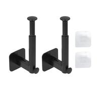 Pour 2pcs, pour un rack de chapeau, rétractable, crochets en forme de L, adhésif sans coup de poing, organisateur de chapeaux de 15 à 20, rack de rangement de casquette de (Noir)