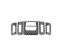 Pour 3 Pour Série E90 E92 E93 2005-2012 Bouton Réglage Sortie D'air Centrale Voiture Revêtement D'habillage Décor Autocollant Fiber Carbone Interior Garniture Cadre(Style A(Black))