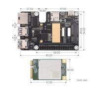 Pour 5 PCle vers MiniPCle GbE USB3.2 HAT+ Gigabit Ethernet avec module EG25-G 4G prenant en charge l'interface MiniPCIe