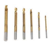 pour 6 pcs, pour HSS, foret, enduit, outil de travail du bois pour les rainures de trou en plastique en aluminium en bois