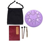 Pour 6 pouces, 8 tons tambour de la langue, avec maillets et livre de musique, instruments de percussion musicale pour la méditation et le divertissement (Violet)