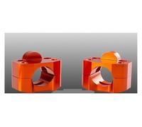 pour 7/8 "1-1/8 Pit Dirt Moto 1 Paire CNC 22mm 28mm Hors Route Moto Barre Pinces Guidon Risers Adaptateur Riser De Guidon(Orange)