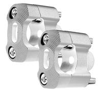pour 7/8 "Moto Hors Route Moto Barre Pinces Guidon Risers Adaptateur Pinces Adaptateur Moto Guidon Pince 1 Paire Riser De Guidon(Argent)