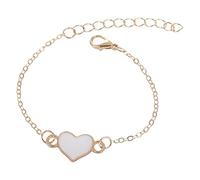 Pour 8 Perle Bijoux et tendance en de cœur, orné d'un cœur à l'huile de pêche tricolore : un bijou personnalisé, à la fois doux et élégant. Bracelets Choix Perle Cadeau Noir Anneaux (A, One Size)