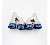 Pour A4 A5 A6 A7 Se Tourner Vers S4 S5 S6 S7 Traype Voiture One Pair 1 À 2 Carte Silencieux La Queue D'échappement Arrière En Acier Inoxydable Turbo Sifflet Tuyau D'Échappement(Bleu)